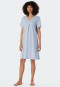 Camicia da notte a maniche corte in Interlock con scollo a V, blu aria - Comfort Fit