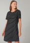 Sleep shirt short-sleeved striped black - Nightwear