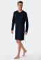 Sleep shirt long-sleeved interlock dark blue - Fine Interlock