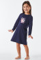 Chemise de nuit manches longues coton bio animaux photo bleu foncé - Girls World