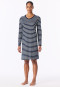Nachthemd langarm Streifen nachtblau - Casual Essentials