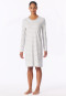 Long-sleeved sleep shirt stripes silver-grey mottled - Casual Essentials