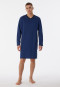 Sleep shirt long-sleeved V-neck houndstooth navy - Comfort Essentials