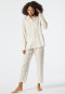 Pajamas 7/8-length woven fabric Tencel stripes off-white - selected! premium inspiration
