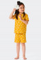 Short pajamas button placket organic cotton daisies yellow - Natural Love