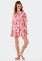 Pajamas short organic cotton button placket pineapple pink - Ocean Flow