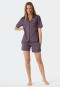 Pyjama kurz Websatin Reverskragen Grafikprint lila - selected! premium inspiration