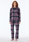 Lange flanel pyjama beige nachtblauw - selected! Premium Warming