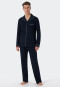 Pajamas long interlock dark blue - Fine Interlock