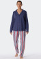Pyjama long interlock col à revers patte de boutonnage multicolore - Comfort Fit