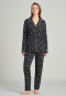 Pyjama lang biezen knopenlijst print zwart - Golden Harvest