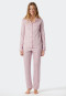 Pyjama lang geweven satijnen reverskraag grafische print rosé - Selected! premium inspiratie