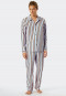 Pyjama lang Webware Knopfleiste gestreift mehrfarbig - Pyjama Story