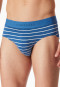 Slip rio confezione da 3 pezzi in cotone organico elastico in vita in tessuto tramato a righe e tinta unita - 95/5