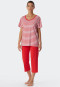 Pyjama 3/4 coton bio marinière rouge - Essential Stripes