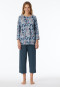 Pajamas 3/4-long blue-grey patterned - Comfort Nightwear