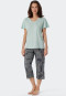 Pigiama a 3/4 in modal con scollo a V, multicolore - Contemporary Nightwear