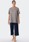 Pyjama 3/4 coton bio coupe ample en A imprimé graphique multicolore - Flared Fit