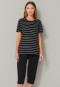 Pajamas 3/4 length stripes black – selected! premium