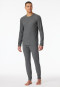 Pyjama dubbelrib lange manchetten donkergrijs gemêleerd - Modern Nightwear