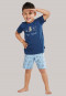 Pyjama kort bamboe bever vissen donkerblauw - Natural Love Story