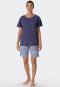 Pajamas short organic cotton blue - Essential Stripes