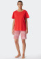 Pyjama kort biologisch katoen rood - Essential Stripes