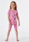 Pyjamas short fine rib alpacas pink - Girls
