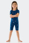 Pyjama court côtelé coton bio licornes bleu - Girls World