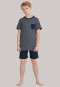 Pyjama kort jersey ronde hals borstzakje donkergrijs - City Wanderer