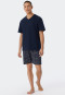 Pajamas short jersey V-neck blue - Ebony