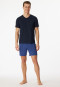 Pajamas short modal V-neck stripes midnight blue - Long Life Soft