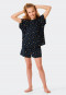 Short pajamas organic cotton flowers anthracite - Happy Summer
