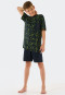 Pyjama kort biologisch katoen borstzak surfer donkerblauw - Ocean Flow