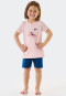 Pyjama kort biologisch katoen eenhoorns rosé - Girls World