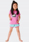 Short pajamas organic cotton cat camping pink - Cat Zoe