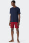 Pyjama court en coton bio, patte de boutonnage, motif chevrons bleu foncé - Fashion Nightwear