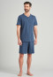 Short pajamas organic cotton button placket denim blue - Natural Dye