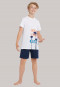 Pyjama court coton bio palmiers blanc - Beach Life