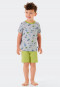 Pyjama court coton bio rat camping gris chiné - Rat Henry
