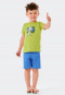 Short pajamas organic cotton rat camping lime - Rat Henry