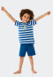 Pajamas short organic cotton rat paper boat stripes air blue - Rat Henry
