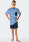 Pajamas short organic cotton stripes aqua – Aquatic Flow