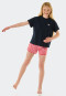 Pyjama court coton bio rayures bleu foncé - Aquatic Flow