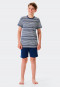 Pigiama corto a righe realizzato in cotone biologico, blu scuro - Summer Camp