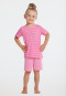 Pajamas short organic cotton stripes horse pink - Nightwear