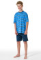 Schlafanzug kurz Organic Cotton Streifen aquarium - Nightwear