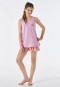 Pyjama short organic cotton strepen bloem roze - Nightwear