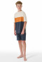 Schlafanzug kurz Organic Cotton Streifen graphit - Nightwear