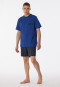 Pyjama court coton bio rayures bleu marine - Comfort Nightwear